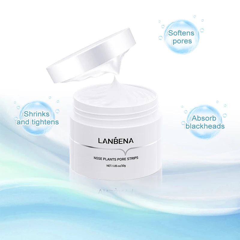 LANBENA Blackhead Remover Peel Off Mask Aloe Vera Extract Oil Control Nose Mask with 180pcs Cleanses for Deep Clean Hydrating