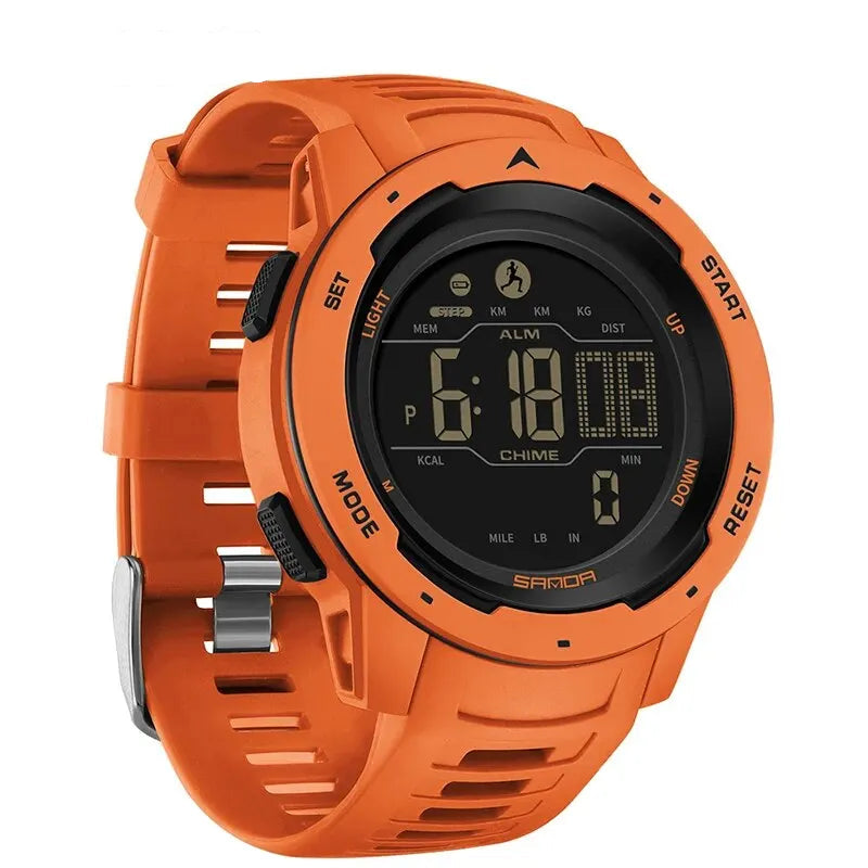 MIAMI Design - Herreure Sports Skridttæller Kalorier 50M Vandtæt LED digitalur Militærarmbåndsur Relogio Masculino 2145