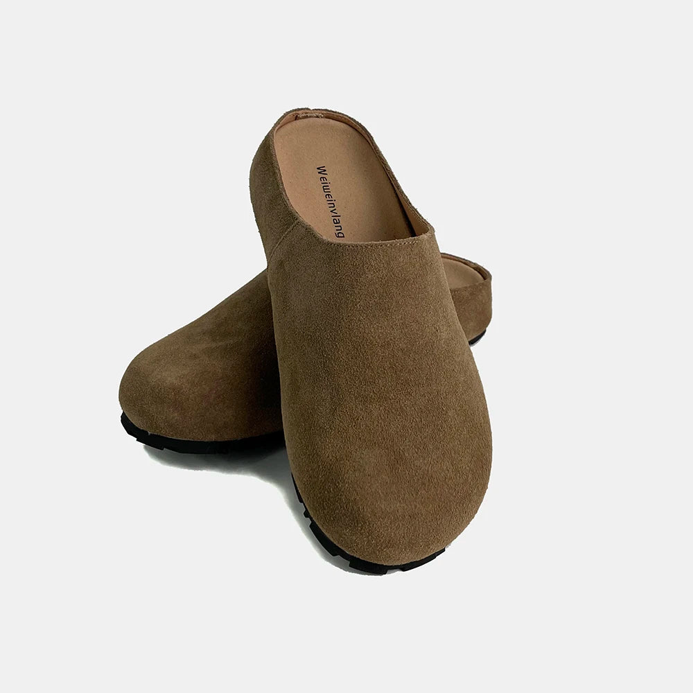 Couro de vaca natural confortável toslippersp qualidade marca clássico chinelo feminino