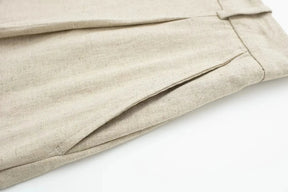 Women’s Linen Vest Shorts Set – V Neck Chic Summer Casual  Office Outfit
