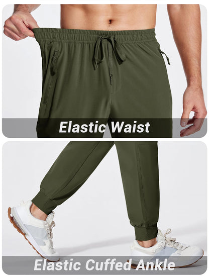 MIAMI MAG-Herren-Sportbekleidungshose, leichte, schnell trocknende Laufhose, Reißverschlusstaschen, sportliche Trainingshose, Jogger, Herren-Jogginghose