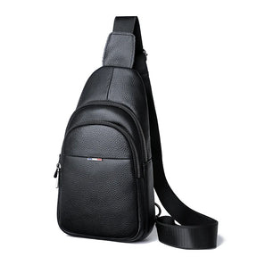 Bolso de hombro: bolso de hombro de cuerpo de cuero 100% genuino para hombres - informal y elegante