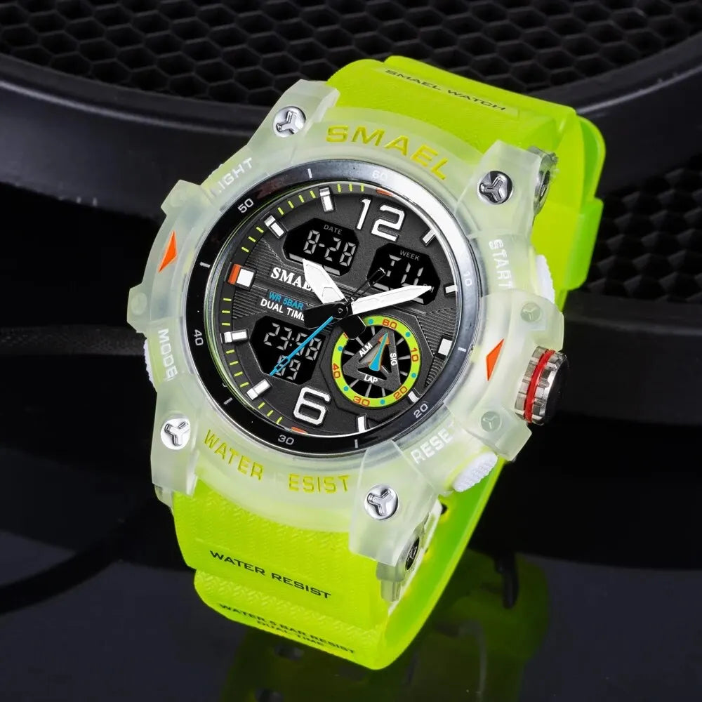 Miami Men's Sports Watch - étanche, alarme, chronomètre, rétroéclairage LED et affichage à double temps