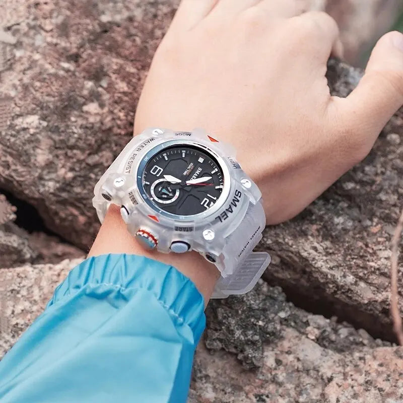 Miami Men's Sports Watch - étanche, alarme, chronomètre, rétroéclairage LED et affichage à double temps