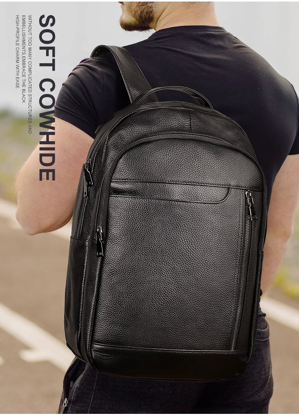 Genuine Leather Unisex Backpack – Elegance Meets Everyday Function