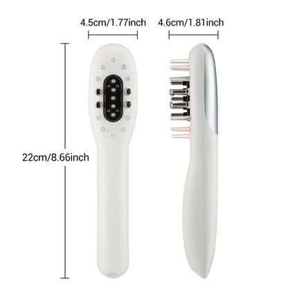 Pente massageador elétrico para couro cabeludo, ems, luz led, massageador de cabeça com aplicador de óleo de cabelo para couro cabeludo, relaxamento, crescimento do cabelo, adequado para todos os penteados