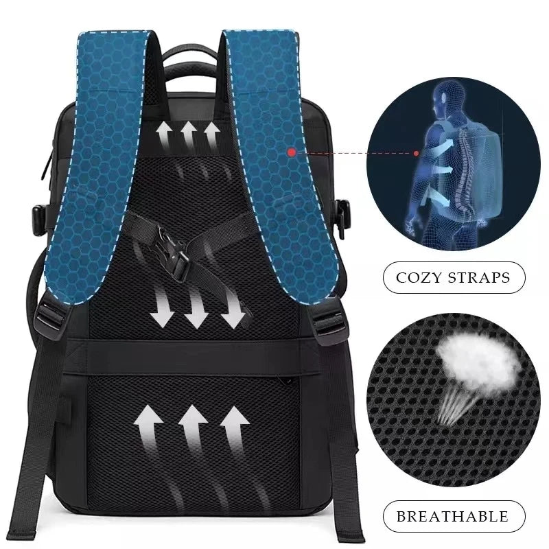 Expandable Waterproof Travel Backpack – Fits 17.3" Laptop – Large Capacity for Travel, Business & Outdoor – Unisex