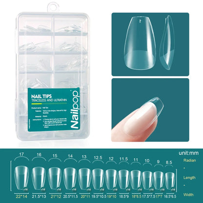 Pontas Nailpop Gel X – 120 unidades de gel macio, extensões fáceis de unhas