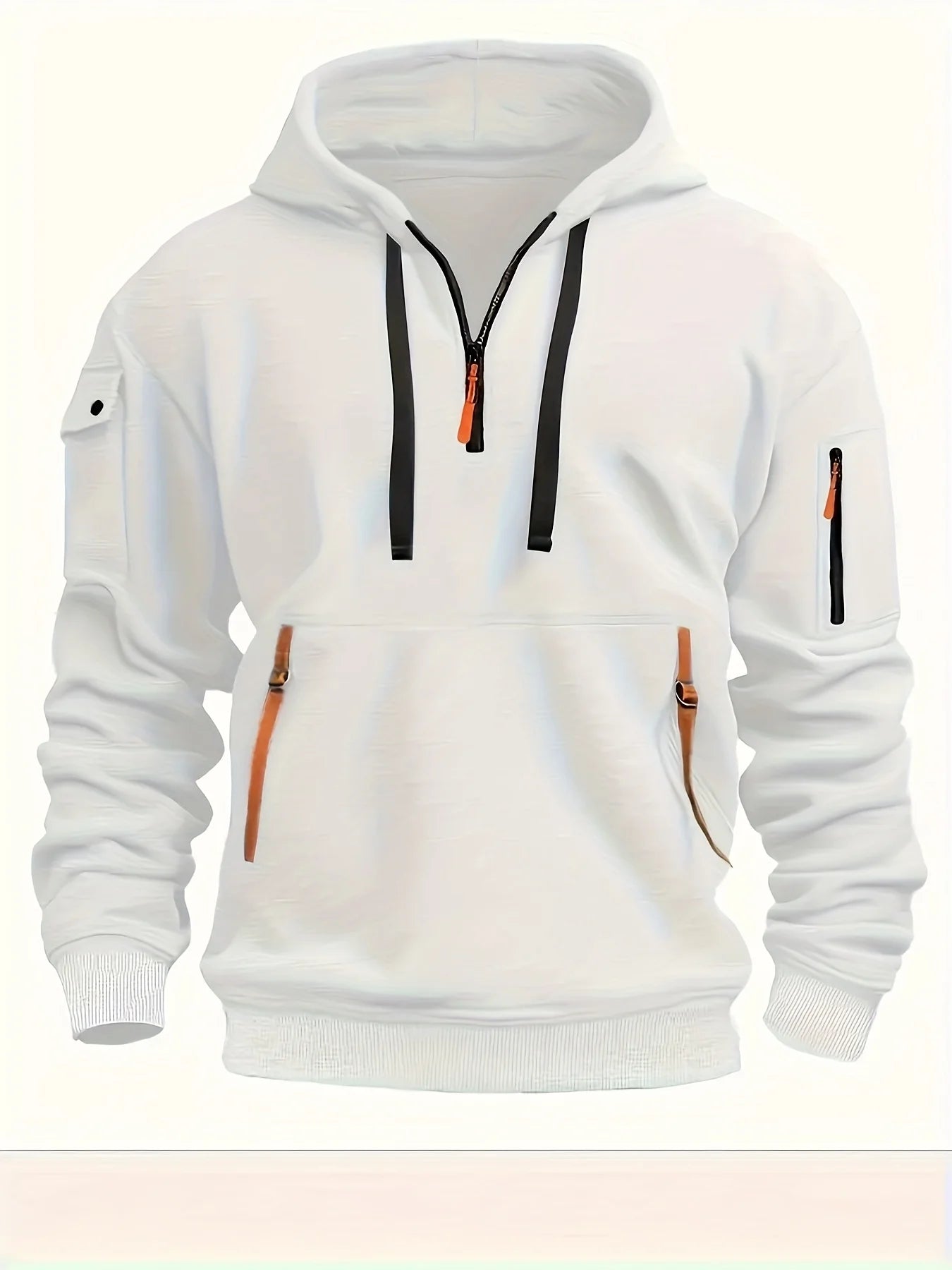 Caperos de moda casual para hombres-sudadera de pulverización de medio zip para primavera y otoño | Chaqueta de estilo de fitness y calles