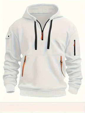 Caperos de moda casual para hombres-sudadera de pulverización de medio zip para primavera y otoño | Chaqueta de estilo de fitness y calles