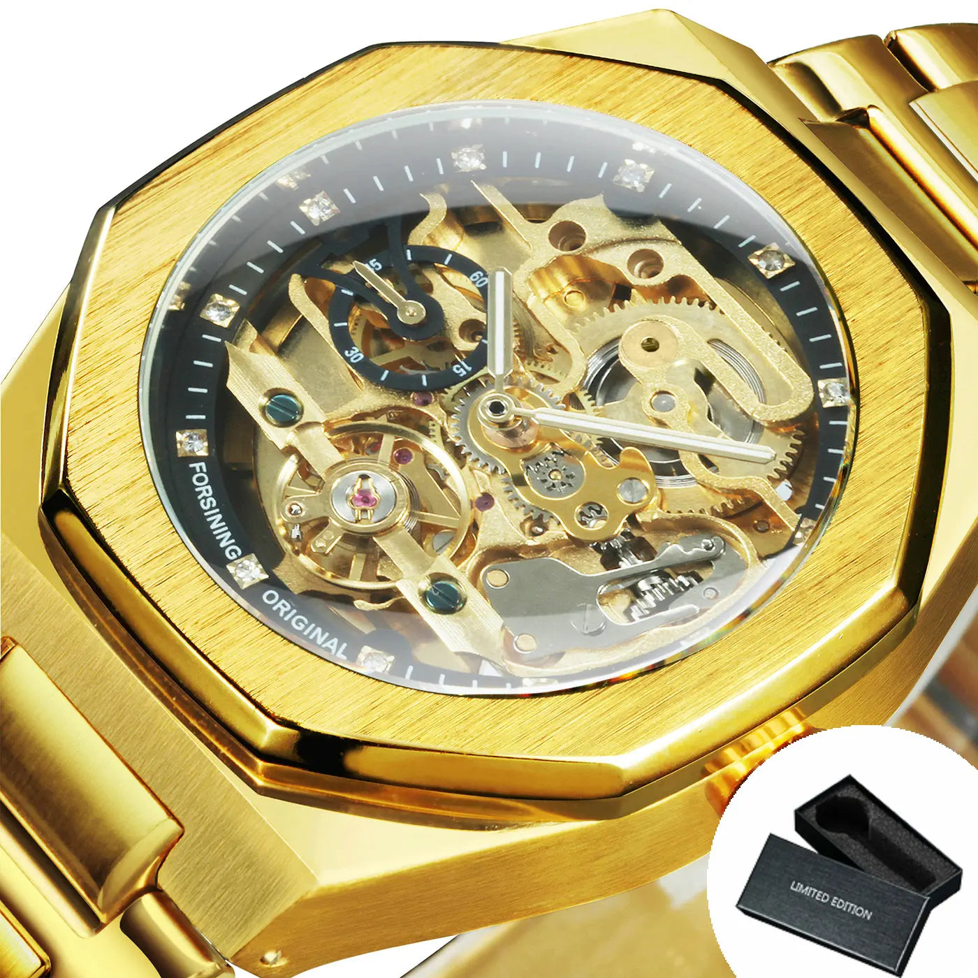 MIAMI DESIGN-Reloj Automático plateado para hombre, esfera de diamante 3D, Tourbillon Irregular, relojes de pulsera mecánicos con esqueleto, reloj con manecillas luminosas