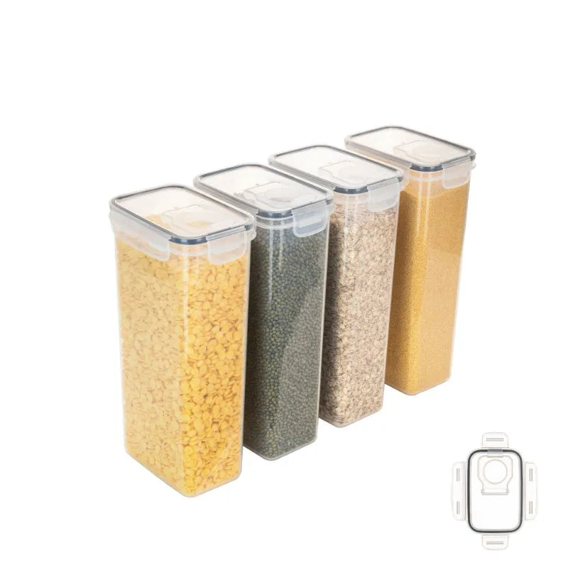 Recipientes de almacenamiento de alimentos herméticos con organizador de la despensa de tapa Dispensadores de cereales Recipientes de cereales Caja de almacenamiento de alimentos Organizador de cocina