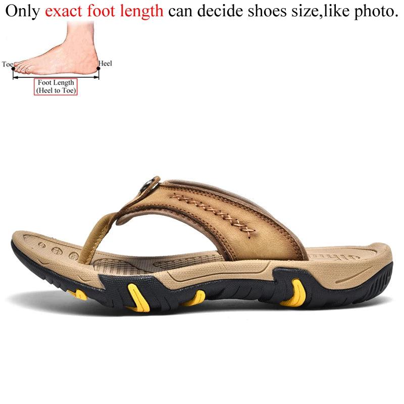 Sommermänner Flip Flops echte Lederschuppen im Freien Flip Flop