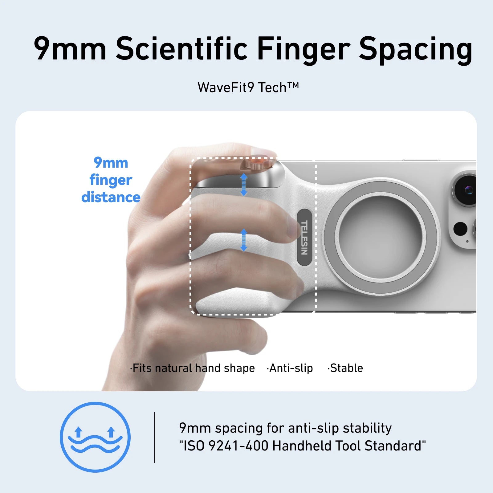 TELESIN ™ Phone Camera Shoot Hand Grip - Magnétique Portez avec télécommande pour iPhone et Android