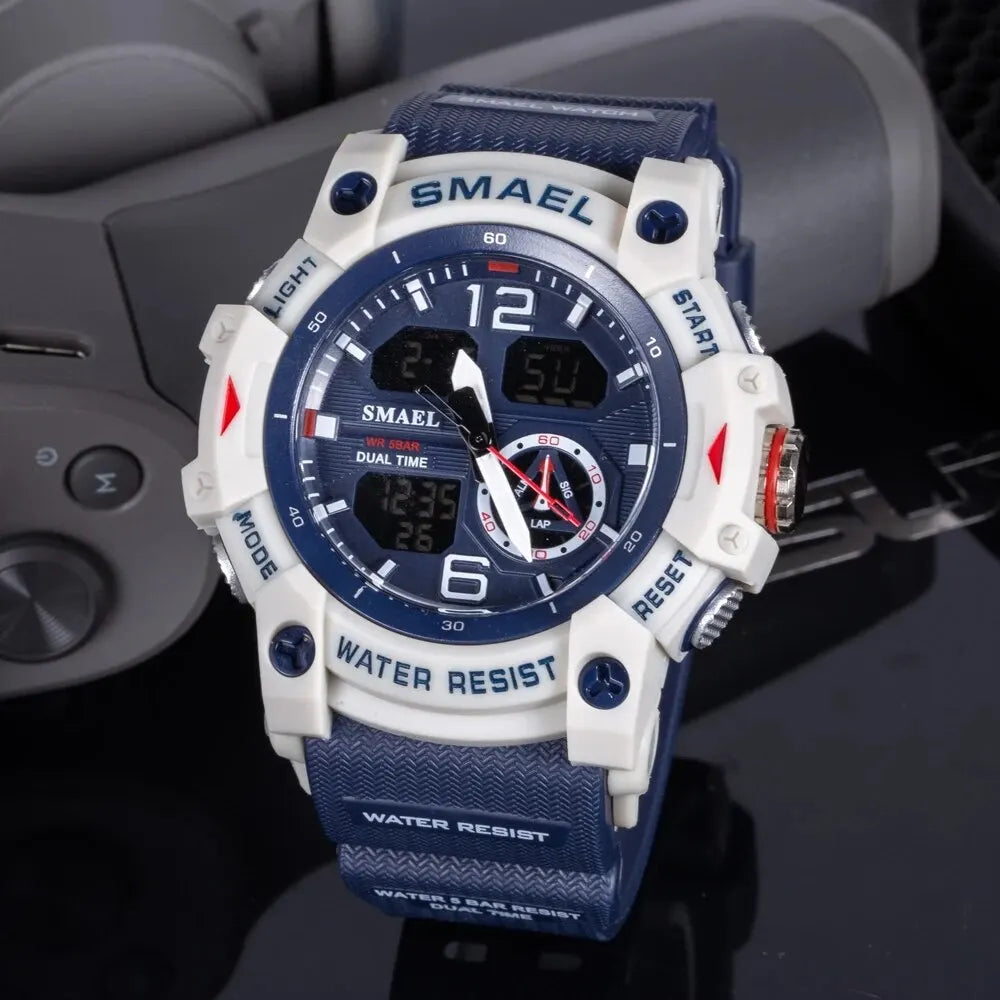 Miami Men's Sports Watch - étanche, alarme, chronomètre, rétroéclairage LED et affichage à double temps
