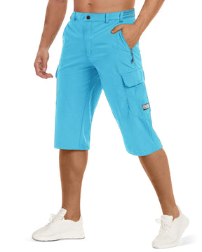 MIAMI TAC -Summer Quick Dry 3/4 Capri Pants Men's Casual Multi-Pockets Lightweight
