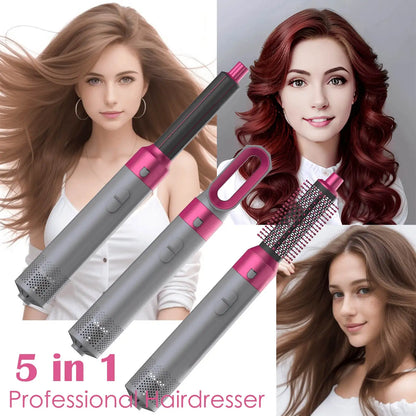 5 em 1 secador de cabelo pente de ar quente para ondular, alisar e dar volume ao cabelo com acessórios removíveis