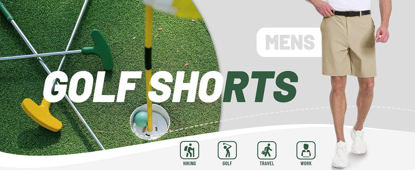 MIAMI TAC -Shorts décontractés et de golf à séchage rapide pour hommes – Stretch & 4 poches