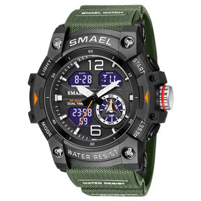 Miami Men's Sports Watch - étanche, alarme, chronomètre, rétroéclairage LED et affichage à double temps