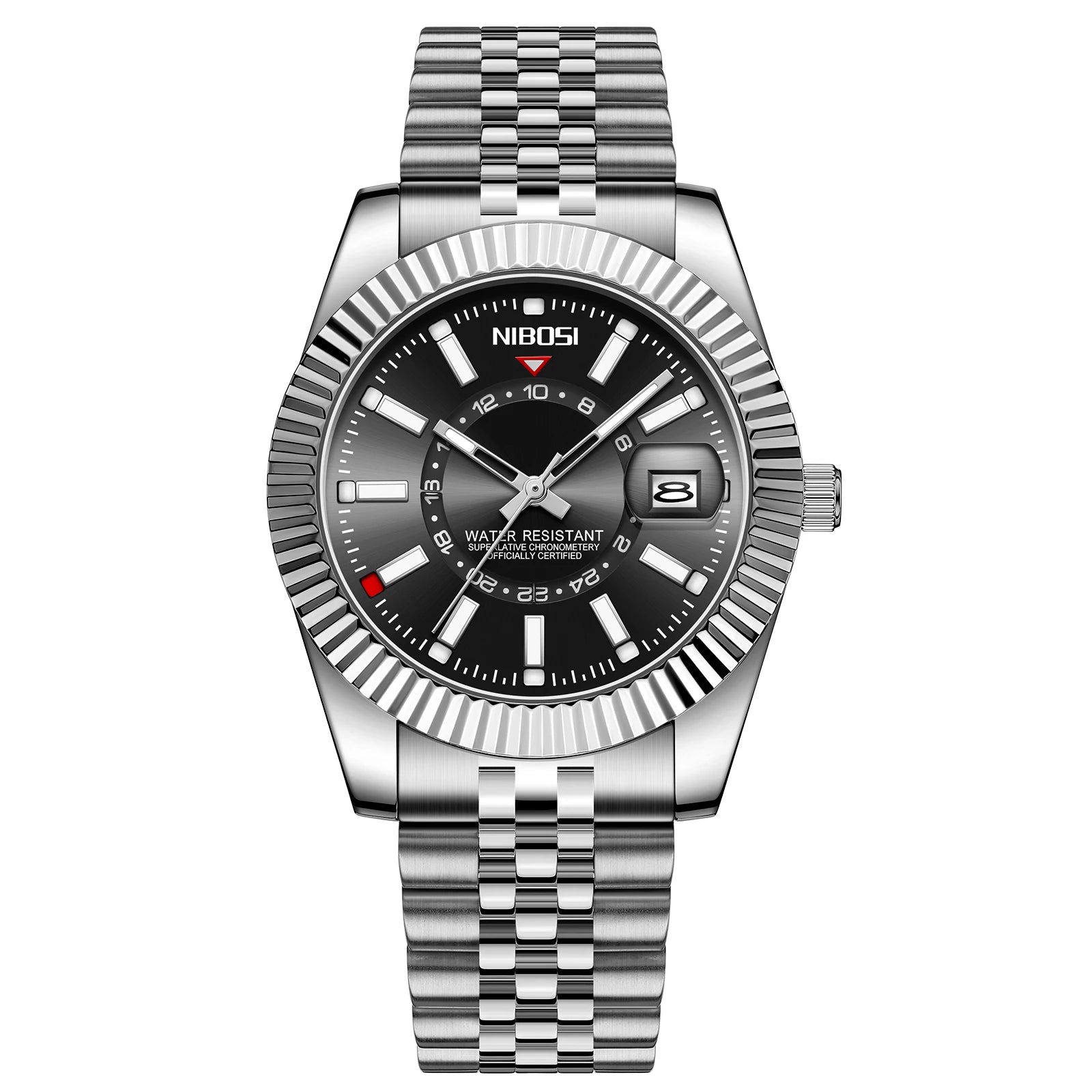 Miami Express Nibo - Orologio da polso di lusso per uomo Sport impermeabile da uomo luminoso da uomo orologio in acciaio inossidabile inossidabile
