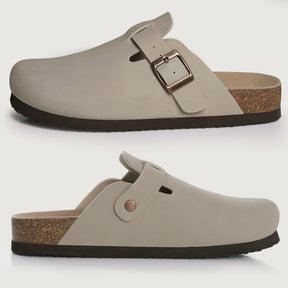 Genuine Suede Clogs – Unisex Comfort with Arch Support & Cork Footbed