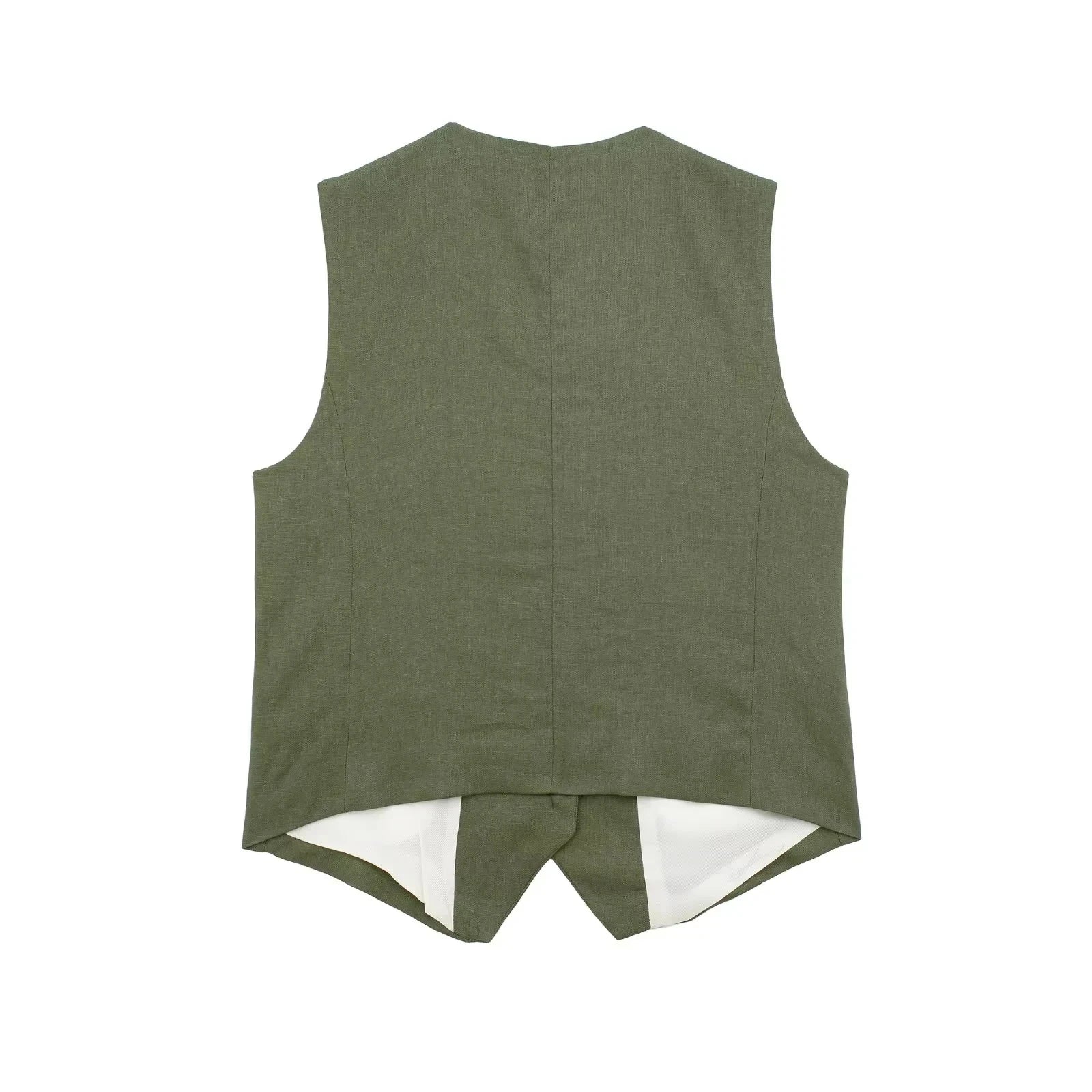 Women’s Linen Vest Shorts Set – V Neck Chic Summer Casual  Office Outfit