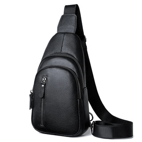 Bolso de hombro: bolso de hombro de cuerpo de cuero 100% genuino para hombres - informal y elegante