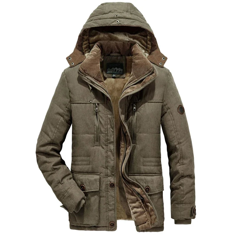 Waterproof Fleece Hooded Men Outdoor Jacket - Inclusive sizes — up to 6XL
