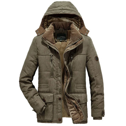 Waterproof Fleece Hooded Men Outdoor Jacket - Inclusive sizes — up to 6XL