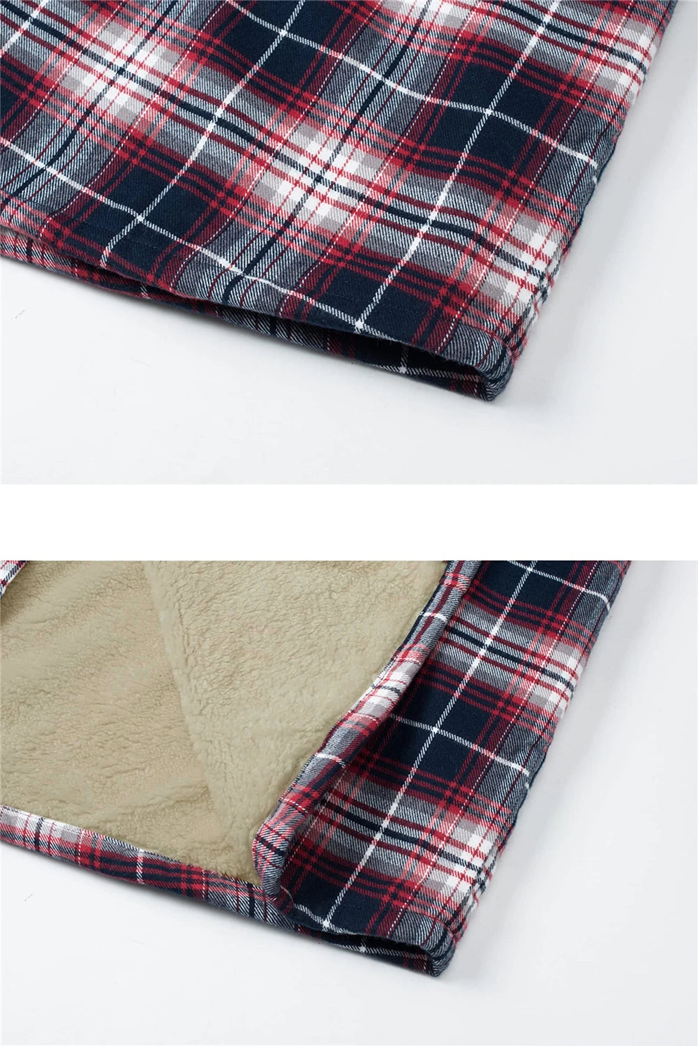 MIAMI TAC - Men’s Fleece Lined Flannel Jacket – Plaid Cotton Winter Coat