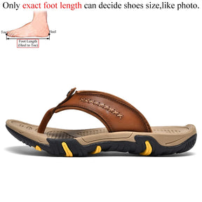 Sommermänner Flip Flops echte Lederschuppen im Freien Flip Flop