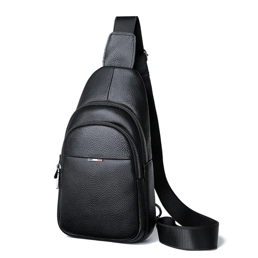 Skuldertaske - Crossbody skuldertaske i 100 % ægte læder til mænd - Casual & Stil
