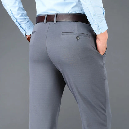 Calça masculina casual de negócios – secagem rápida, elástica & ajuste elegante