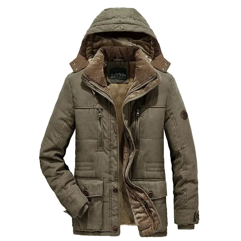 Waterproof Fleece Hooded Men Outdoor Jacket - Inclusive sizes — up to 6XL