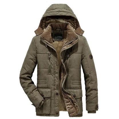 Waterproof Fleece Hooded Men Outdoor Jacket - Inclusive sizes — up to 6XL