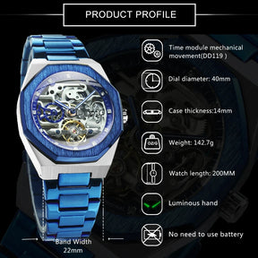 Miami Design -Silver Automatic Watch Men 3D Diamond Diamant Diam