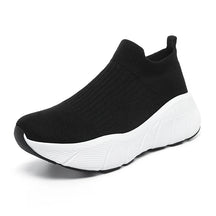 Fashion Platform Sports Shoes High Top Knit Casual Sneakers Lightweight Breathable Slip-on Running Shoes