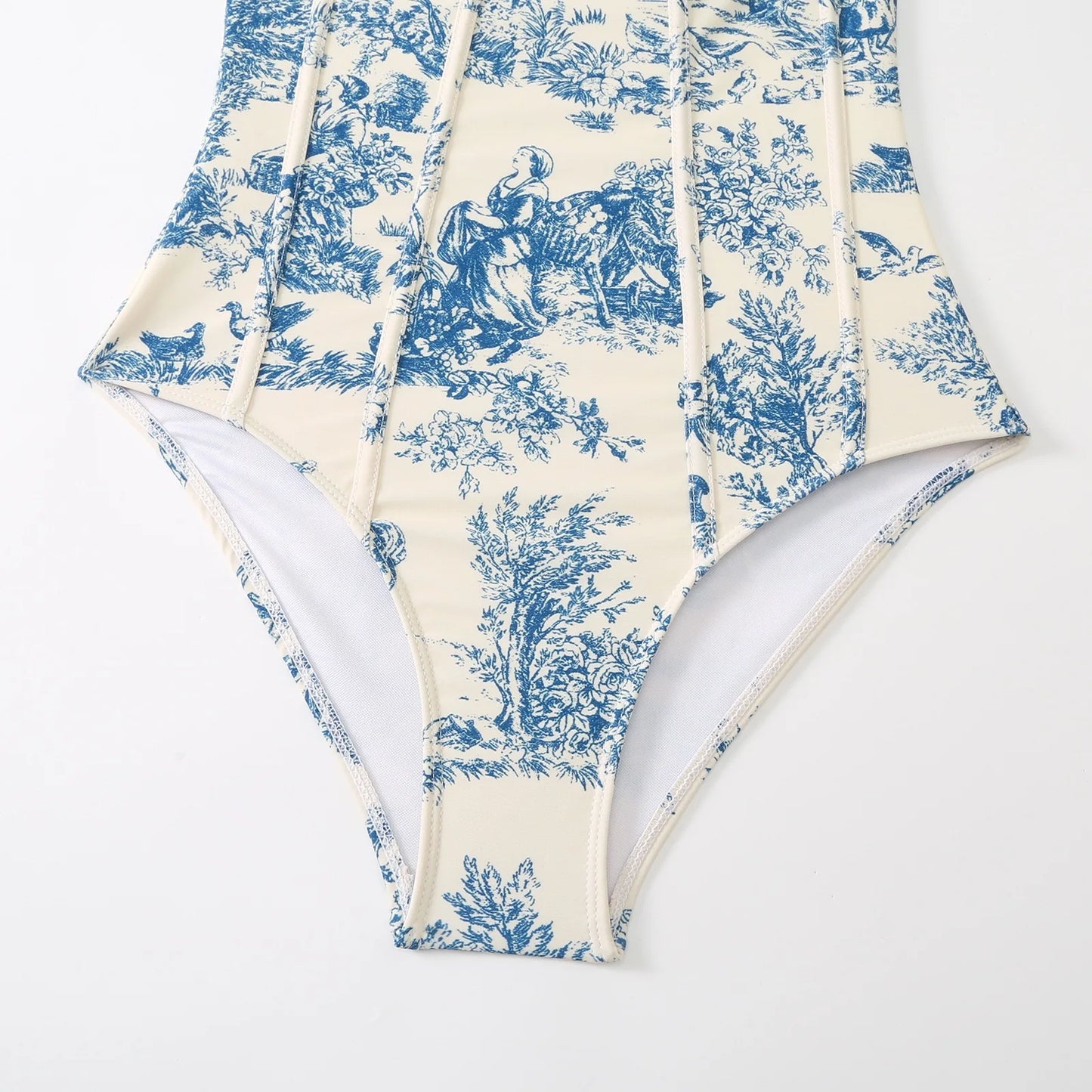 Novo conjunto de biquíni push up – estampa floral, babados, trajes de banho brasileiros com tiras