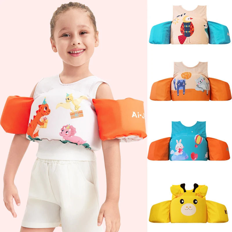 Giubbotto da nuoto per bambini graziosi giacca da piscina galleggiano non infiammabili per bambini a band band arm bands per bambini di età compresa tra 2 e 6 t
