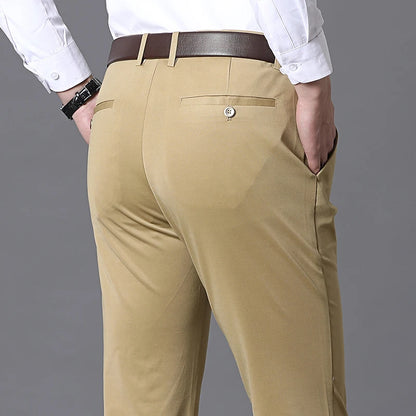 Calça masculina casual de negócios – secagem rápida, elástica & ajuste elegante