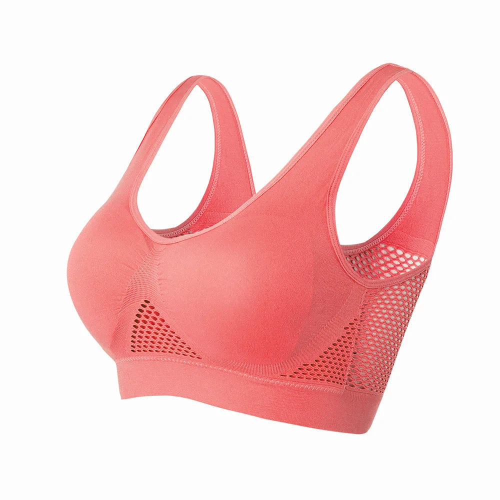 Reggiseno sportivo traspirante Fitness Fitness Women Brassere Rimovibile reggiseno sportivo imbottito Running palestra spinta senza cuciture.