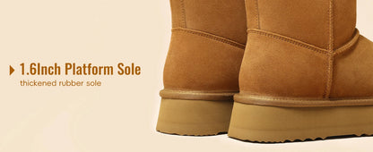 Women’s Warm Mini Mid-Calf Snow Boots – Thick-Bottomed, Fur-Lined Suede, Ultra-Comfortable Winter Shoes