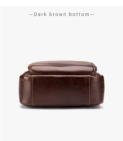 Men’s Retro Leather Crossbody – Premium Cowhide, Timeless Style & Everyday Functionality