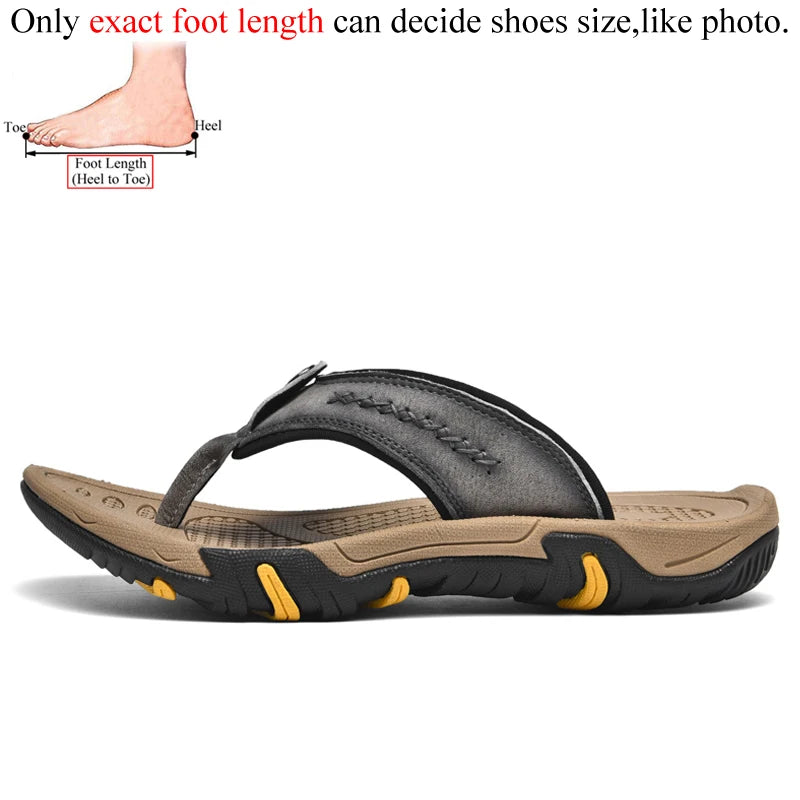 Sommermänner Flip Flops echte Lederschuppen im Freien Flip Flop