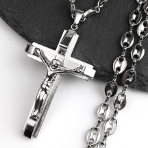 Jesus Cross Crucifix pendel halskæde -Unisex rustfrit stål -Jewelry