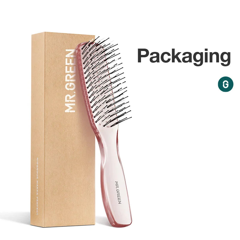 Masaje del cabello Masaje de cuero cabelludo Volumizante peinado para peinado herramienta de desenredado de dientes finos para el pelo seco y liso