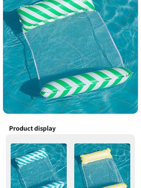 Chaise de salon gonflable à rayures pliables, adaptée aux fêtes de piscine et lits flottants de loisirs de plage avec dossier net
