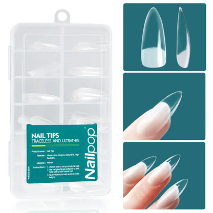 Pontas Nailpop Gel X – 120 unidades de gel macio, extensões fáceis de unhas