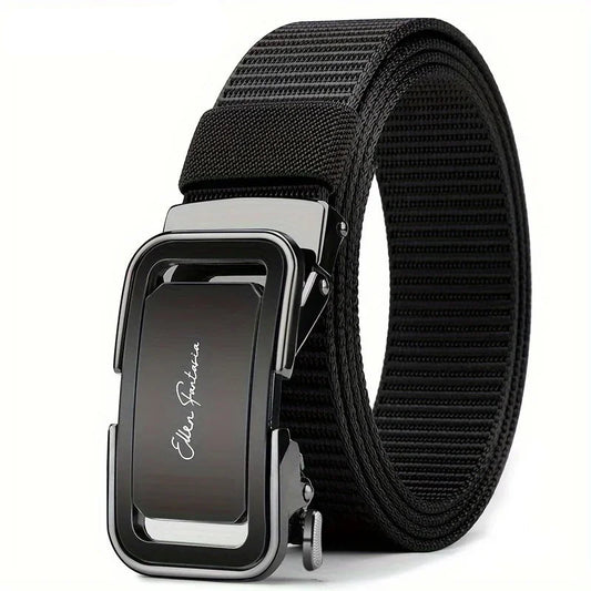 Fashion Men's Belt, Men’s Designer Belts  Alloy Automatic Buckle, Canvas Belt, Sports Belt, Large Size 110-160cm Automatic Belt