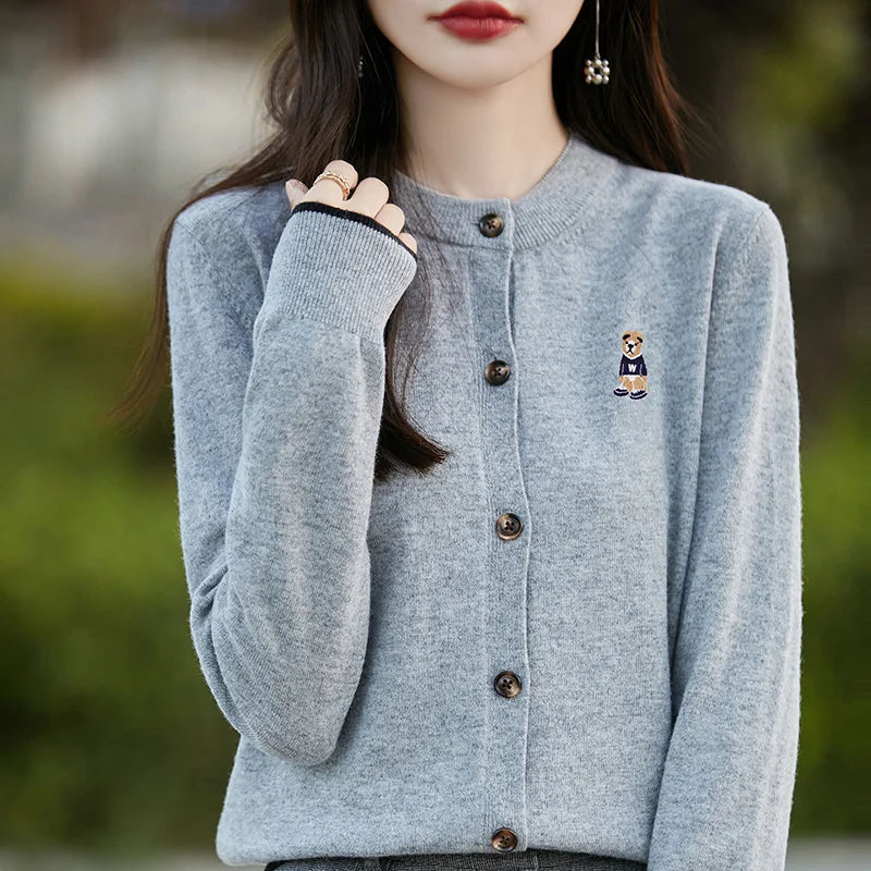 Cardigan elegante de manga comprida – atemporal, confortável & Elegante para o outono